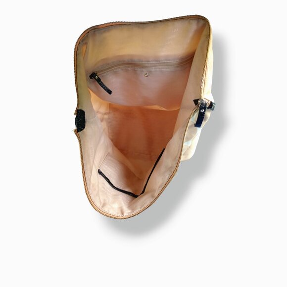 Kate Spade Kennedy Tote Handbag Nylon Cream Tan Polka Dot Diaper Bag - Picture 2 of 10